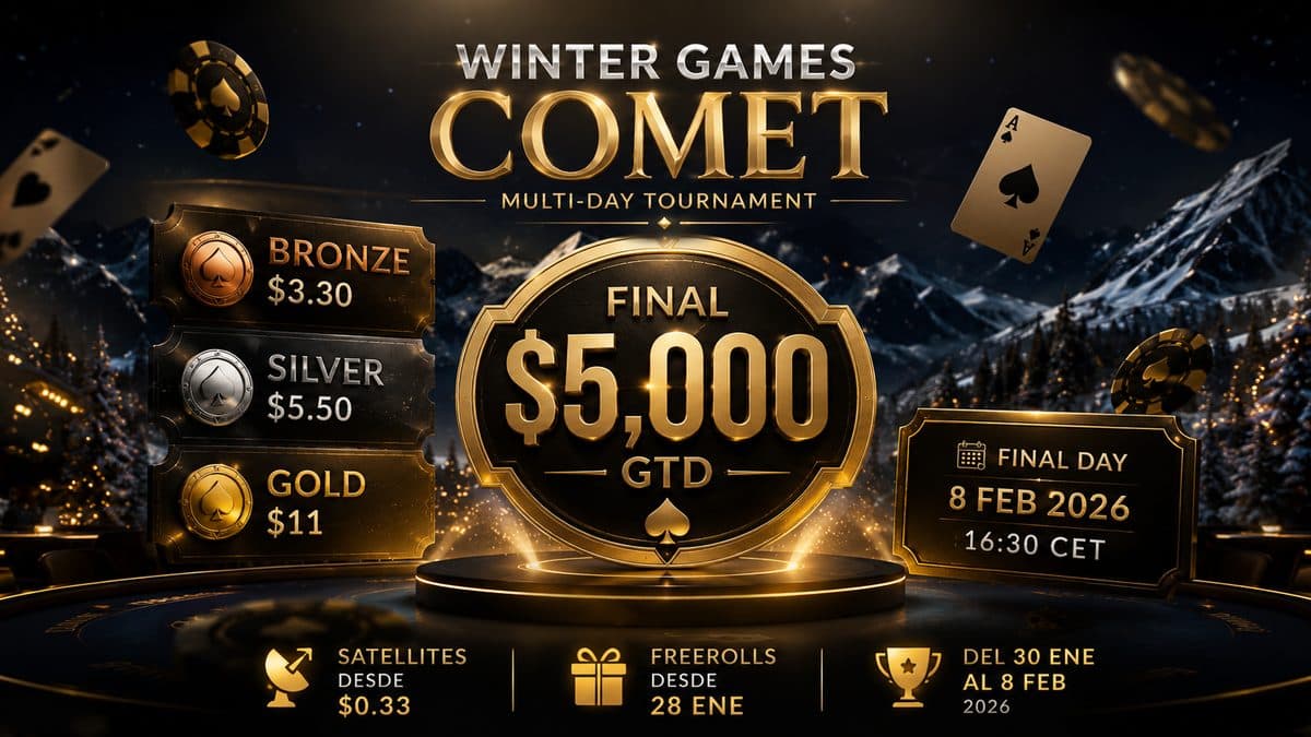 Winter Games Comet en PokerPlanets: Final con $5,000 GTD