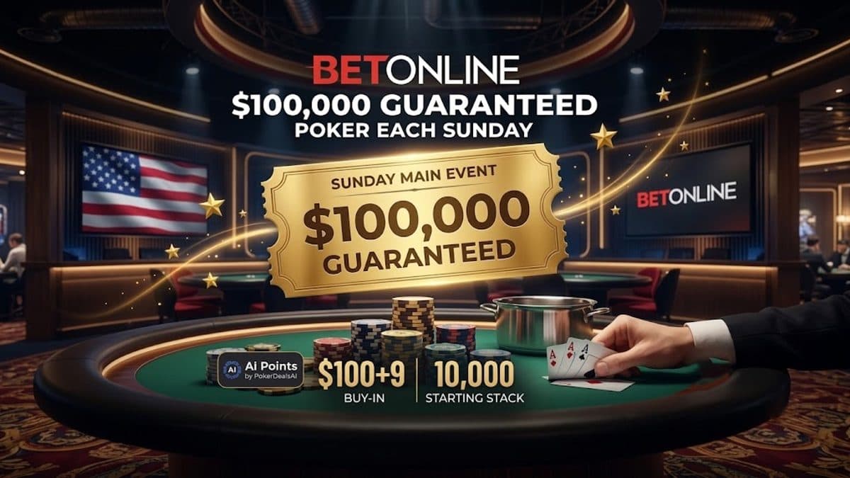 BetOnline: Torneo $100,000 Garantizado cada domingo